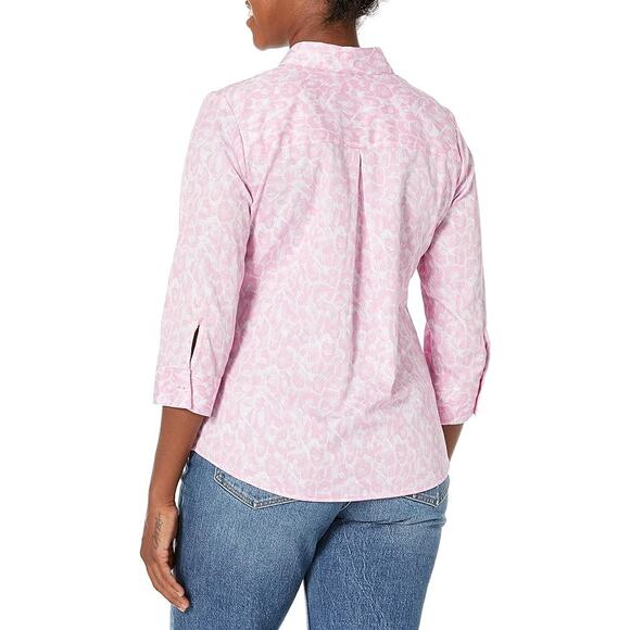 Foxcroft Women's Lucie 3/4 Sleeve Pink Panther Blouse Size 4 - Picture 2 of 5